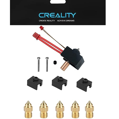 Creality Heating Block Kit High Temperature Pro 300°C, 3D Printer Sprite Extruder Hotend Heating Block with 3 Silicone Socks and 5 0.4 mm Nozzles Kit for Ender-3 S1/Pro/Plus, CR-10 Smart Pro