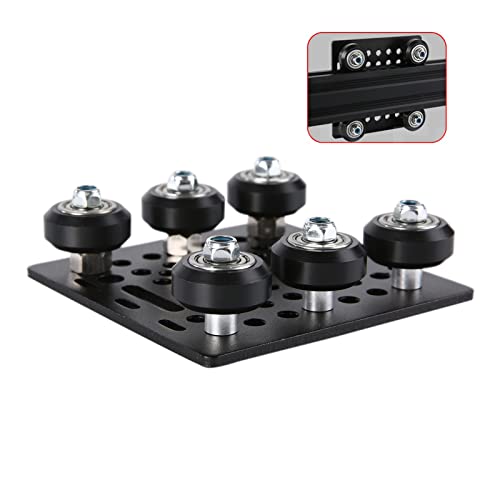 1-Pack Assembled 2040 V Gantry Plate Kit with 6pcs V Solid POM Wheels Only Compatible with 2040 4040 Series V Slot Aluminum Extrusion Profiles Linear Rail 3D Printer CNC Machine