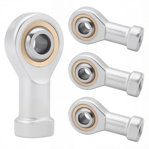 NAKUPENDA Joint Rod End Bearing Spherical Bearing M6 Steel 4 Pieces Self-Lubricating for Spherical Slide Rod Ends
