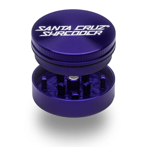 Santa Cruz Shredder Metal Herb Grinder Knurled Top for Stronger Grip 2-Piece Small (Mini) 1.7" (Purple) Purple