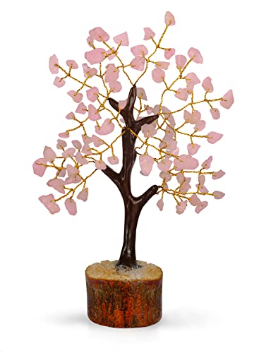 Rose Quartz - Crystal Tree - Bonsai Tree - Tree of Life - Gemstones - Mini Gem Tree - House Warming Gifts New Home - Spiritual Gifts - Crystal Gifts Rose Quartz