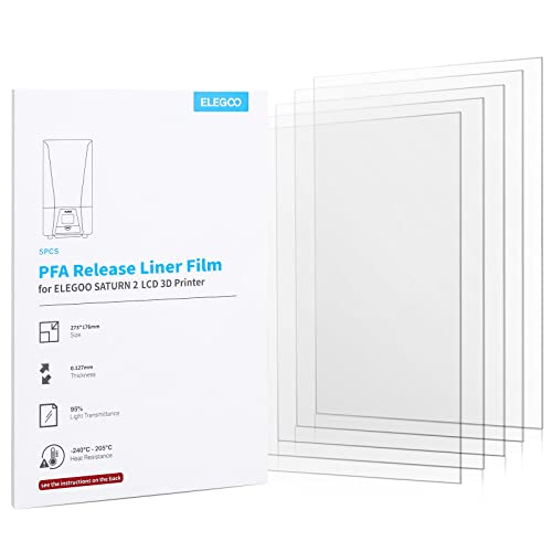 ELEGOO 5PCS PFA Release Liner Film for Saturn 2/8K/3/4/4 Ultra/4 Ultra 16K for Saturn 2/Saturn 4/Saturn 4 Ultra