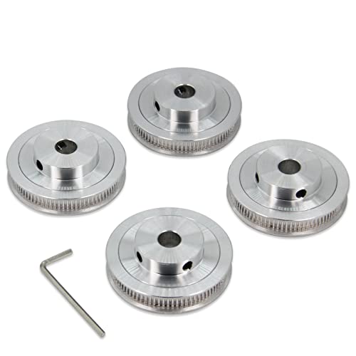 2GT Pulley 80 Teeth 10mm Bore 80T Timing Belt Pulley Synchronous Wheel Aluminum for Width 6mm Belt 3D Printers Parts, 4pcs/Pack(Size: 80T-10mm Bore)