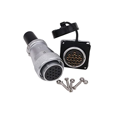 WEIPU WS28 Aviation Wire Panel Power Cable Chassis Metal Connector Male Female Plug Socket Outdoor Car Electrical Industrial Signal Connector (TQ+Z 1 Female Plug & 1 Male Socket, 17pin)…