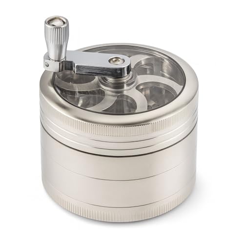 Weedness Windmill Grinder 63 mm 4 pieces with Kief Filter - Metal Crusher Stainless Steel Mini Small Crusher Large 63 mm 4 pcs.