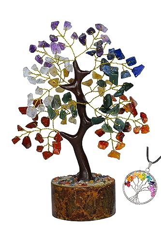 Crystals - Crystal Tree Bonsai of Life Seven Chakra and Gemstones Home Decor Necklaces Mini Gem House Warming Gifts New Spiritual (SYT-SC-7-8-UK)