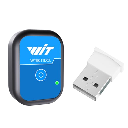 [Bluetooth 5.0 Acceleration Sensors] WT9011DCL MPU9250 Mini Wireless Inertial Sensor, 3-axis Accelerometer+Gyroscope +Magnetometer+Inclinometer, 9-axis IMU Sensor AHRS Module USB