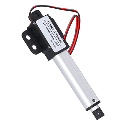 12V DC Linear Actuator 50mm Stroke, Low Noise Mini Electric Actuator Motor with Internal Limit Switch, 20N Force, 30mm/s Speed for Automotive, Home, Industrial Use Stroke 50mm-30mm/s-20N