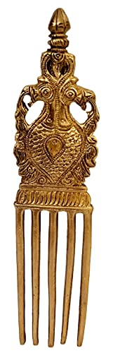 Purpledip Brass Wall Decor Accent Figurine: Dancing Peacocks Statue (12649B)