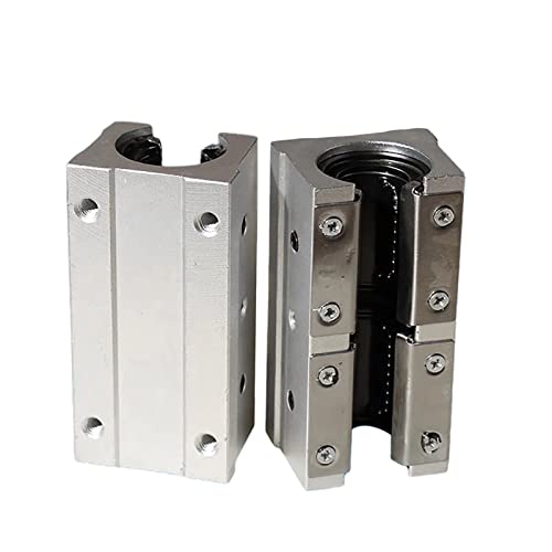 SBR12LUU 12 mm Linear Ball Bearing Slide Block Open Slide Block Bearing Blocks for SBR12 Linear Motion Shaft Guides Slide Rails as CNC Router Parts Pack of 2 SBR12 LUU Blöcke Pack of 2 SBR12LUU