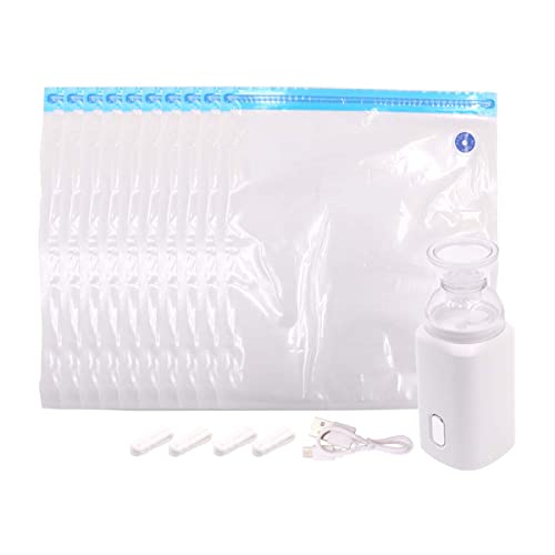 Portable USB Mini Electric Air Pump kit with 10 Reusable Vacuum Sealer Bags Rechargeable Electric Vacuum Sealed Compression Pump for 3D Printing Consumables