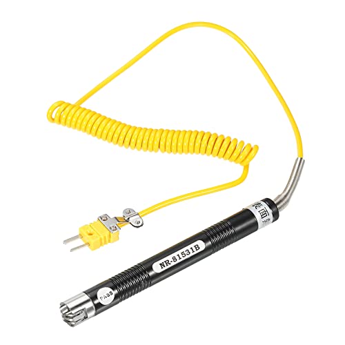 sourcing map K Type Surface Thermocouple Temperature Probe Sensor Stainless Steel -58 to 932°F (-50 to 500°C) 5.6ft 15x15mm