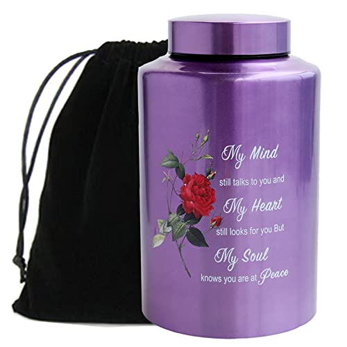 Up to 200 lbs Large Urns for Adult Human Cremation Urn Ashes Decorative Urn for Human Ashes with Rose Urn with Velvet Bag 200lbs rose urn