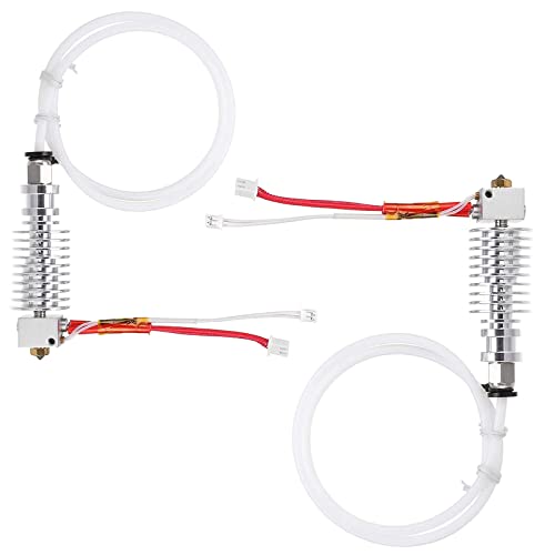 2 Pieces Replacement Straight-Type Metal V5 J-Head hotend extruder for anycubic i3 mega extruder 3D Printer Accessories extruder anycubic Head (White) Pack of 2