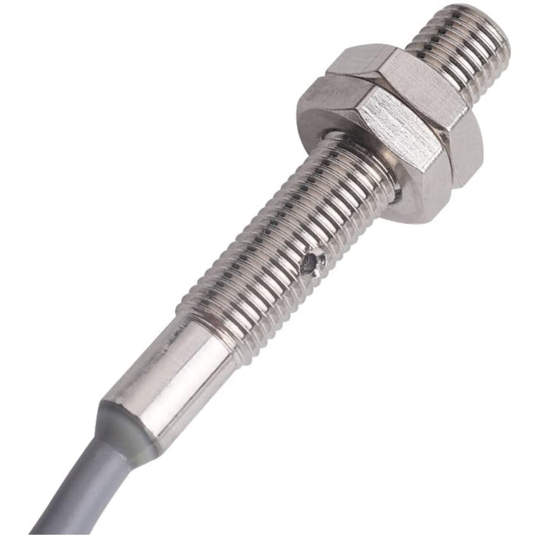 Inductive Sensor M5 Nickel-Plated Brass, PNP N0, Compact Design Diameter 5 mm, IP65, Inductive Proximity Switch Inductive sensor M5 - nickel-plated - 1.5 mm PNP NO