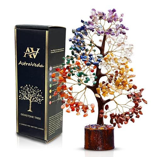 7 Chakra Crystal Tree of Life – Feng Shui Gemstone Tree for Positive Energy, Meditation, Healing Crystals, Spiritual Décor & Mindfulness Gifts A0 - Seven Chakra Tree