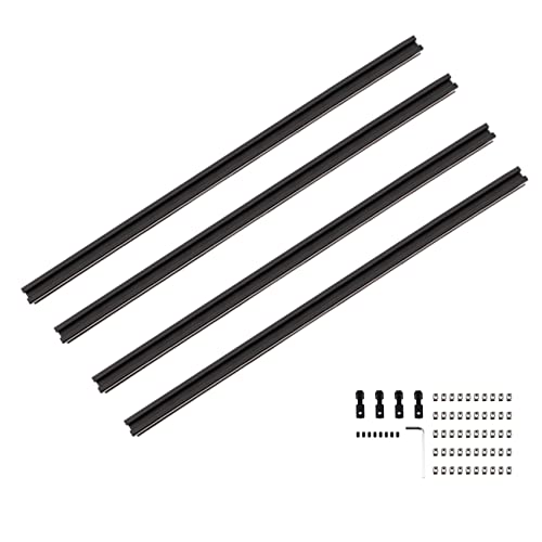 4PCS 2020 V Type Aluminum Profile 600mm European Standard Anodized Linear Rail Aluminum Extrusion Frame for DIY 3D Printer and CNC Machine As Shown