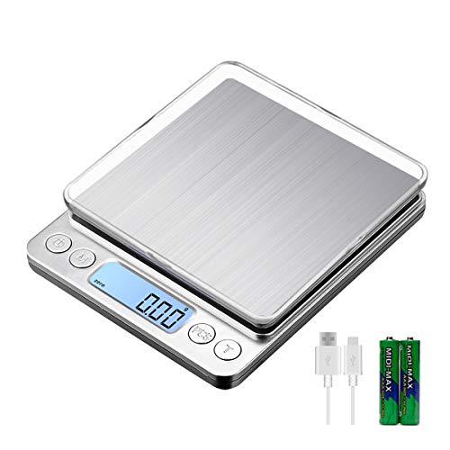 Upgraded Large Range Small Kitchen Scale 1kg/0.01g, USB Charging Mini Food Electronic Scale, High Accuracy Cooking Scale, for Jewellery Gold Coffee Herb Coin Pocket Scale with LCD Display