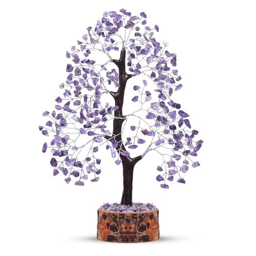 PYOR Amethyst Crystal, Artificial Tree, Crystals And Stones, Desk Decorations For Women Office, Feng Shui Decor, Meditation Crystals, Housewarming Gifts, Spiritual Gifts For Women Amethyst-sw