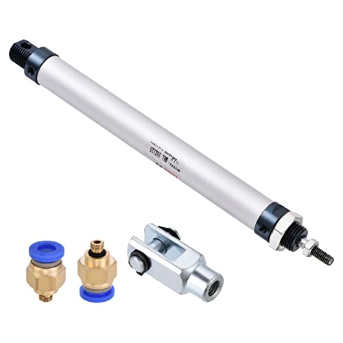 PATIKIL 16mm Bore 125mm Stroke Pneumatic Air Cylinder, Single Rod Double Action with Y Connector and 2Pcs Fitting 16x125mm