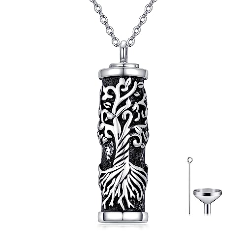 VONALA Tree of Life Necklace 925 Sterling Silver Filigree Family Tree Pendant Necklace Tree Jewellery Gift for Women Her Urn