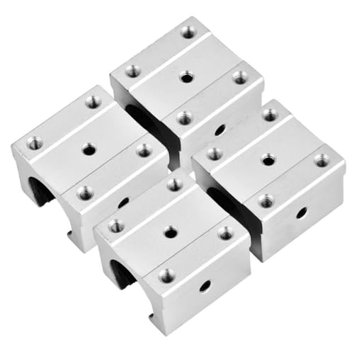 4Pcs SBR16UU Aluminum Linear Ball Bearing Slide Block Units 16mm Open Linear Motion Bearing Block Linear Rail Bearing Block for CNC