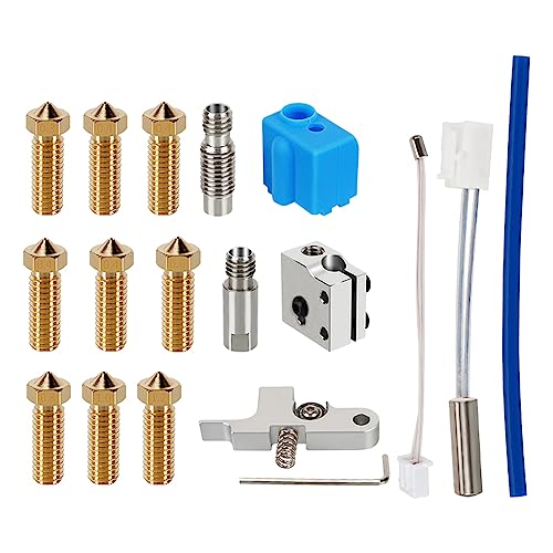 3D Printer Extruder Heater Cartridge Thermistor 0.4-1.2mm Nozzles Metal Titan Handle Hotend Kit Compatible with Artillery Sidewinder X1 X2 Genius Pro Volcano Hot End