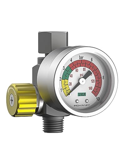 InoKraft Air Compressor Regulator 1/4" NPT, for Spray Guns and Pnuematic Tools, Good Tightness, Precise, 0-140 PSI