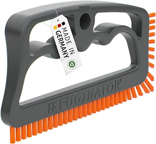 Fuginator® Recycling Grout Brush Grey/Orange - Cleaning Brush for Joint Cleaning in Bathroom, Toilet, Kitchen etc. - Cleaning Wall and Floor Tiles - Handy Brush for Grouts and Tiles Grey / Orange