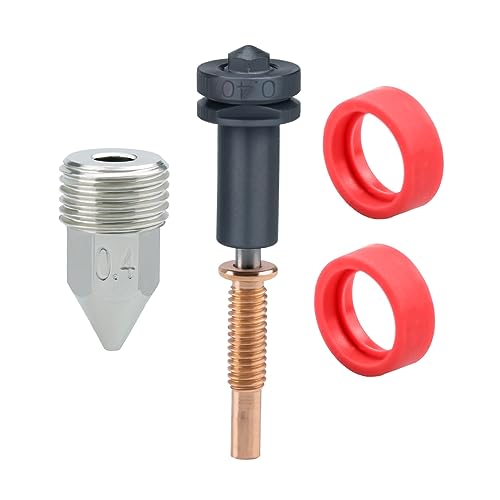 3D Printer Upgrade Interchangeable Trimetal High Flow Nozzles 0.4. Hardened Steel, Copper, Titanium TC4 Compatible with RapidChange REVO Hotends and Extruders (0.4 mm)