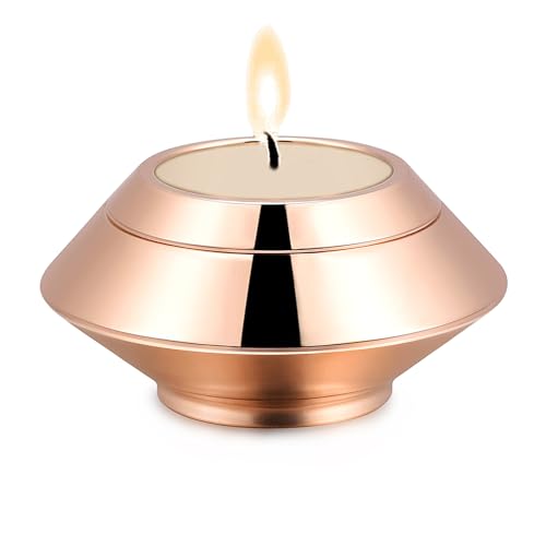 Cremation Urns for Ashes Stainless Steel Candle Ash Holder Keepsake Urn for Ashes Mini Funeral Urns for Human Ashes/Pet Ashes Rose