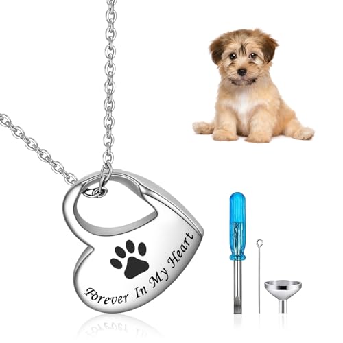 Heart Stainless Steel Pet Ashes Urn Necklace Memorial For Dog Cat New generation