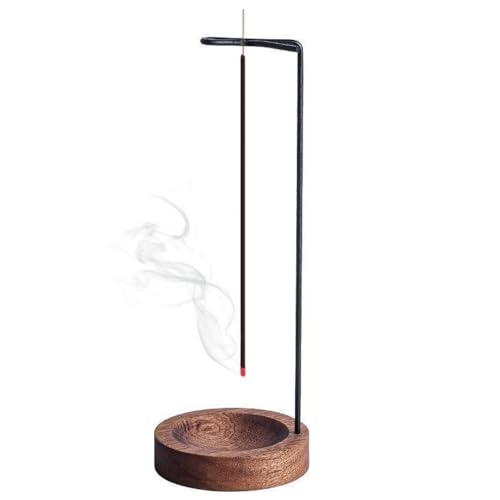 Wooden Incense Holders Upside Down Incense Holder for Sticks Ash Catcher Catching Room Censer Holder Tea Room Home Decoration for Yoga Meditation Incense Holder（no Glass Ash Catcher） 1Pc