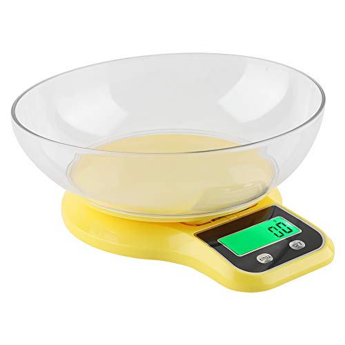 Food Scale with Bowl WH B21LW,Digital Food Scale with LCD Display Food Scale Kitchen Food Scale Digital Cooking Multifunction Weight Scale with Bowl (Yellow)