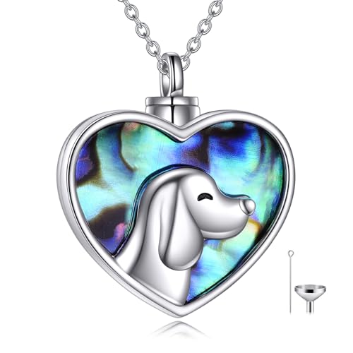 VONALA Animal Urn Necklaces for Ashes 925 Sterling Silver Elephant/Butterfly/Dog/Hummingbird Pendant Keepsake Necklace Cremation Jewellery Memorial Gifts for Women Girls Dog