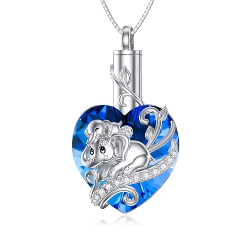VONALA Elephant Urn Necklaces for Ashes 925 Sterling Silver Elephant Cremation Jewelry for Ashes for Women