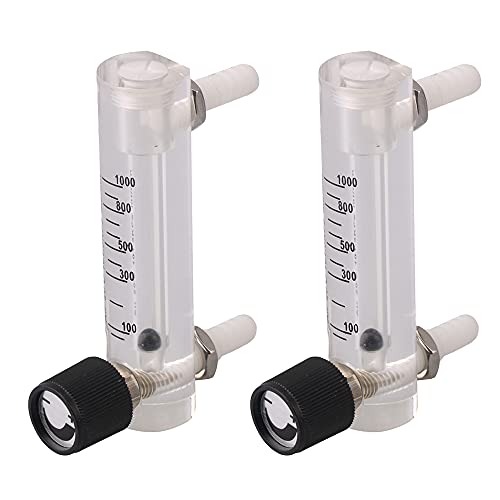 2 Pieces LZM-6 Flow Meter 100-1000ml/min for Oxygen Gas Air Flow Control Detect