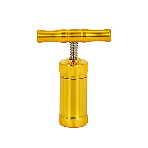 Pollen Press Tool T Shape Metal Spice Crusher Kief Press Tobacco Presser Pollen Presser Hand Tool for Pressing and Crushing Herb, Spice,Tobacco (Gold) Gold