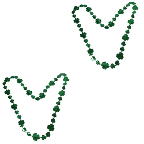 ABOOFAN 2sets St. Patrick's Day Four-leaf Choker Necklaces Resin Shamrock Necklace for Women Men Necklaces Chain Design for Party Wear 3pcs*2