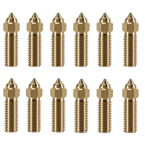 KOYOFEI 12PCS Brass Nozzles for K1 Max, 3D Printer Parts 6PCS 0.4mm, 3PCS 0.6mm, 0.8mm High Speed Brass Nozzle for Creality K1, Ender 3 V3 KE, CR-10 SE K1 Brass Multi-Size