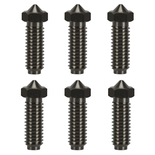 6 Pieces Hardened Steel Nozzles for Anycubic Kobra 2 3D Printer High Temperature Resistance 0.4mm Hardened Steel Nozzles for Cobra 2, Cobra 2 Neo, Kobra 2 Pro, Cobra 2 Plus, Cobra 2 Max Kobra 2 Harden Steel - 0.4mm