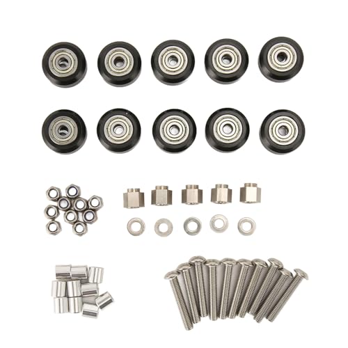 10Pcs 3D Printer POM Pulley Wheels with Bearings, Durable, High Printing Accuracy, Compatible with AnetEngraving Machines, 3D Printer Accessories for Ender 3, Ender 3 V2,