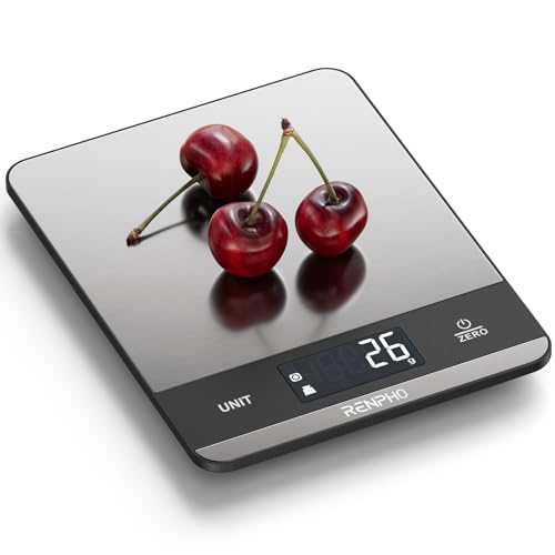 RENPHO Digital Kitchen Scale, 7 Units, Stainless Steel, High Precision