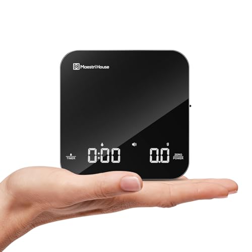 Maestri House S2 Espresso Coffee Scale with Timer 0.1g Precision Shot Scale Black&Silver