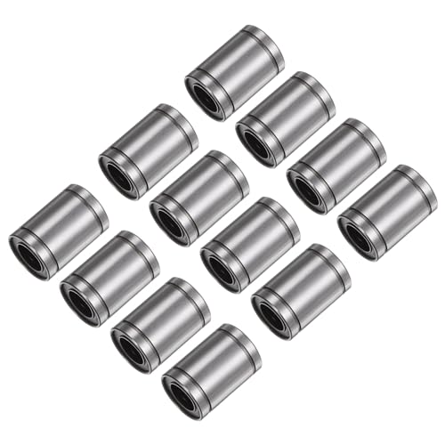 sourcing map 12pcs LM12UU Linear Ball Bearings, 12mm Bore Dia, 21mm OD,30mm Length, Linear Motion Bearing for CNC Machine Tool 3D Printer 12