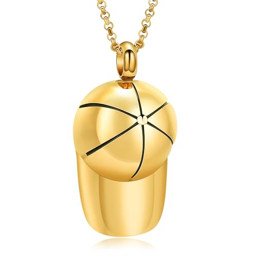 Hat Cremation Jewellry Baseball Cap Urn Necklace for Ashes for Human Ashes Memorial Urn Necklaces Keepsake Holder Gold