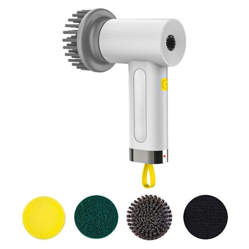 WANGCL Handheld Power Spin Scrubber Cordless Electric Cleaning Brush with 3 Replacement Cleaning Heads Two-speed control for Bathroom, Kitchen Tiles Floors Walls Car
