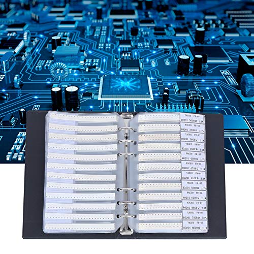 Electronic Component Sample Book, 0201 SMD Resistor Sample Book, 170 Values Resistor Kit 50 Each 1% Accuracy in Storage Book Case, Record Books