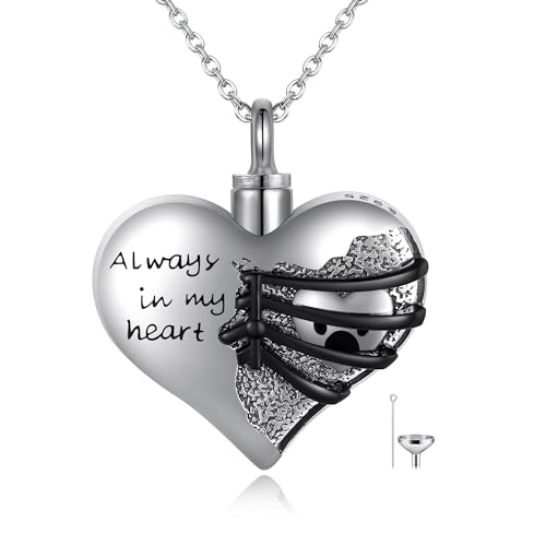 URONE Urn Necklace for Ashes Sterling Silver Urn Pendant Cremation Keepsake Jewellery Memorial Gifts for Women Dog