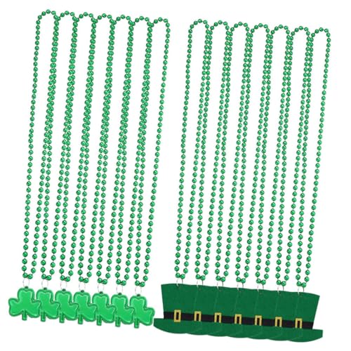 TOYANDONA 14pcs St Patrick's Day Necklace Clover Necklace Creative Neck Pendants Costume Accessories for St Paddys Day Decorations